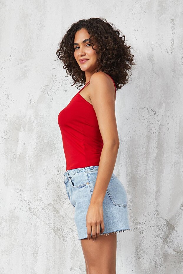 Cotton Red Thin String Basic Undershirt - 27274 - 8