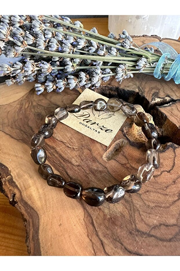 Smokey Quartz Bracelet with Amorphous Cut