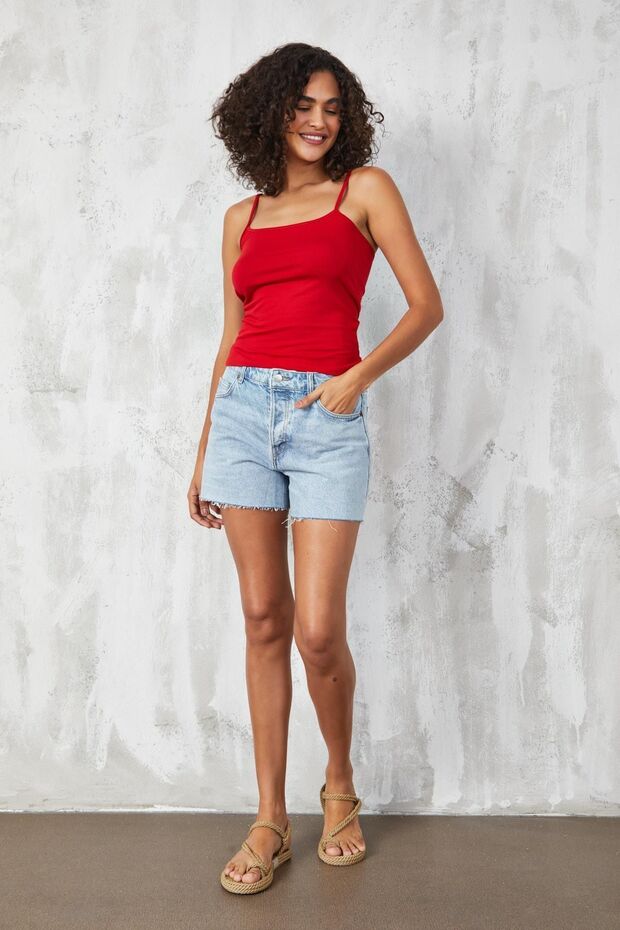 Cotton Red Thin String Basic Undershirt - 27274 - 3