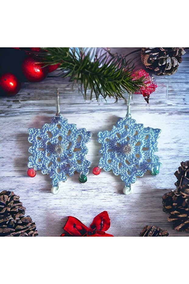 Handmade Ethnic Authentic Aesthetic Soft Vibes Vintage Coquette Knitted Design Gift Earrings