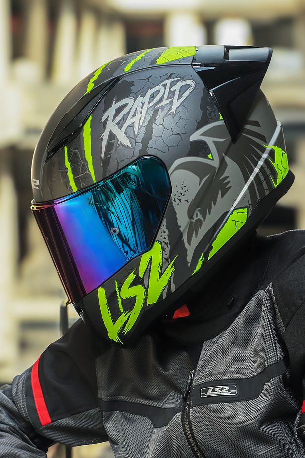 Rapıd 2 Race Raven Mat Siyah-gri-neon Sarı Kask - 4