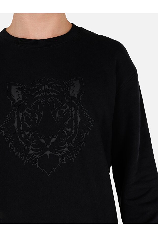 Siyah Erkek Sweatshirt - 5