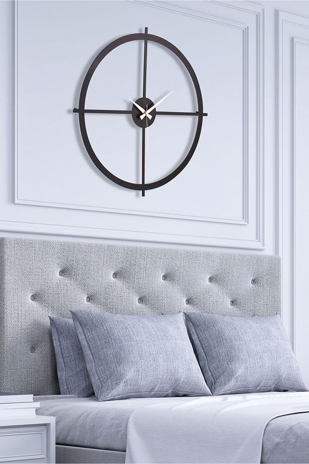 Duvar Saati 50cm Sessiz Mekanizma Siyah Metal Kasa Modern Tasarım - Nuvola 50 Mds-50 - 5