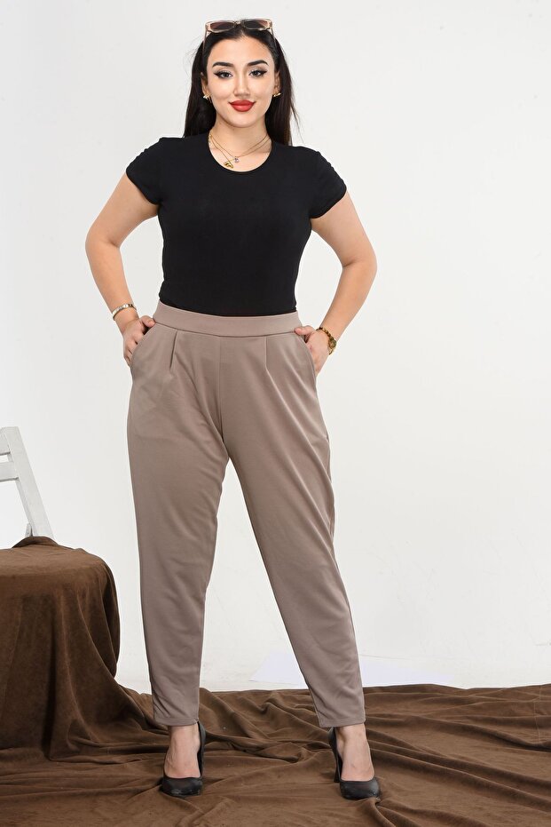 Large Size Women's Carrot Leg Trousers