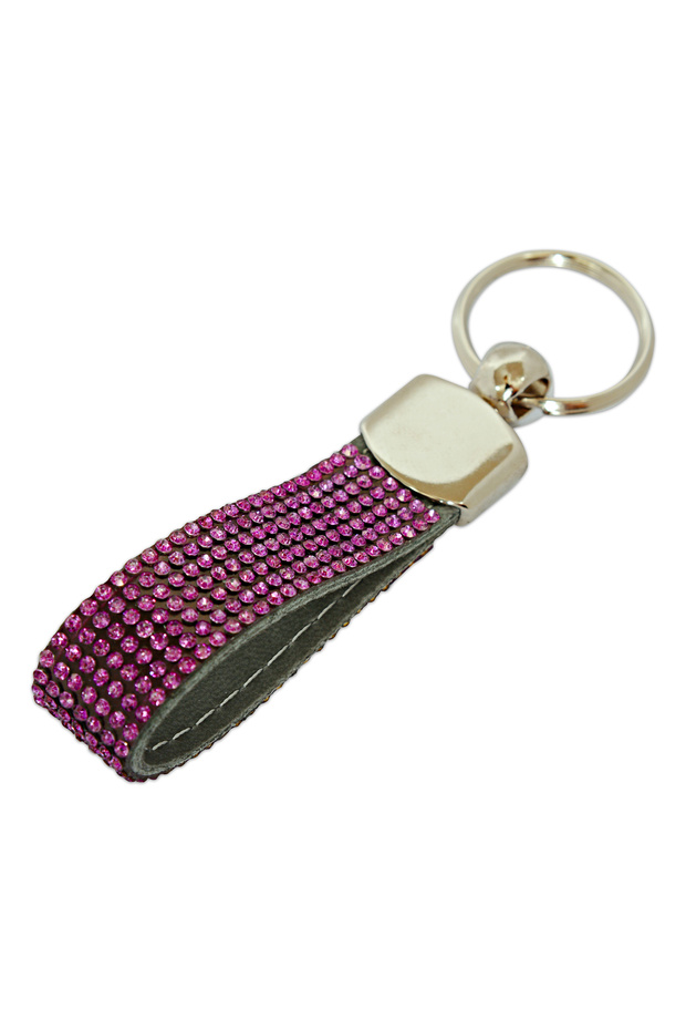 Stone Keychain with Gilded Crystal Stone Coated Key