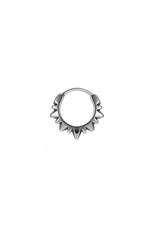 Spiky Punk Aggressive Design Thin Hoop Stainless & Tarnish Resistant 316L Steel Unisex Earrings