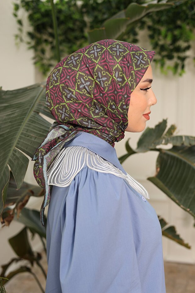 Compass Pattern Soft Cotton Scarf - 3