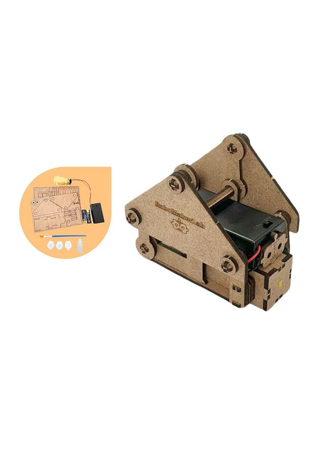 - RoboMakerLab - Şak Şak Robot Eğitici Kendin Yap Hareketli Demonte Ahşap MDF STEM Bilim Seti - 1