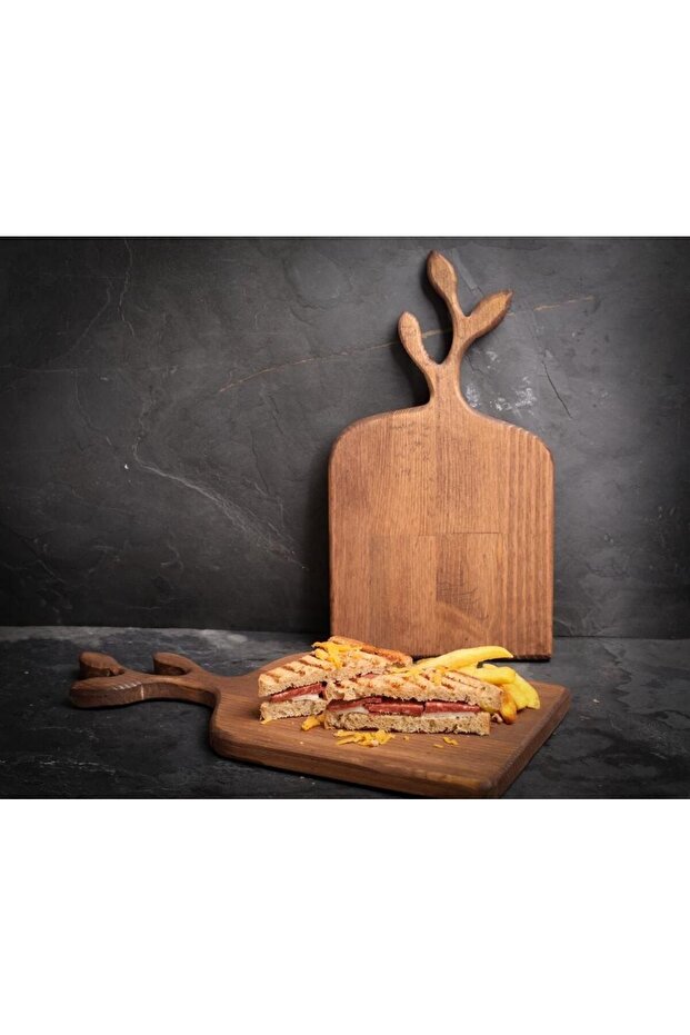 Zeytin Dalı 2'li Kesme Sunum Chopping Board, Cheese Plate, Serving Plate 100% Pine Tree