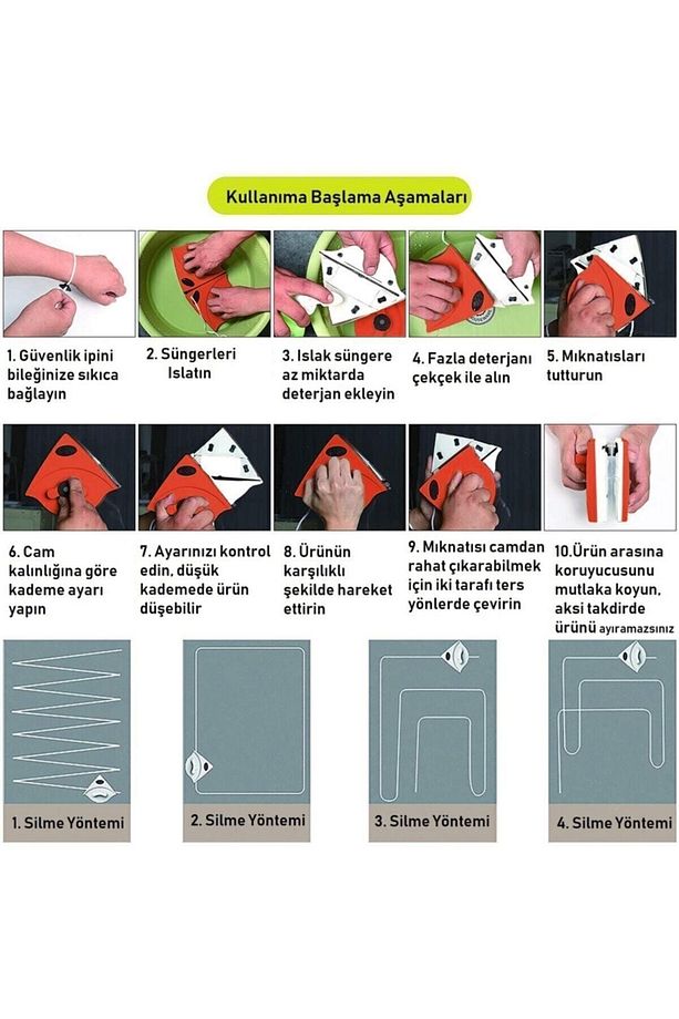 Mıknatıslı Çift Cam Pencere Silme Aparatı Ayarlanabilir Pimapen Camlar İçin - 7