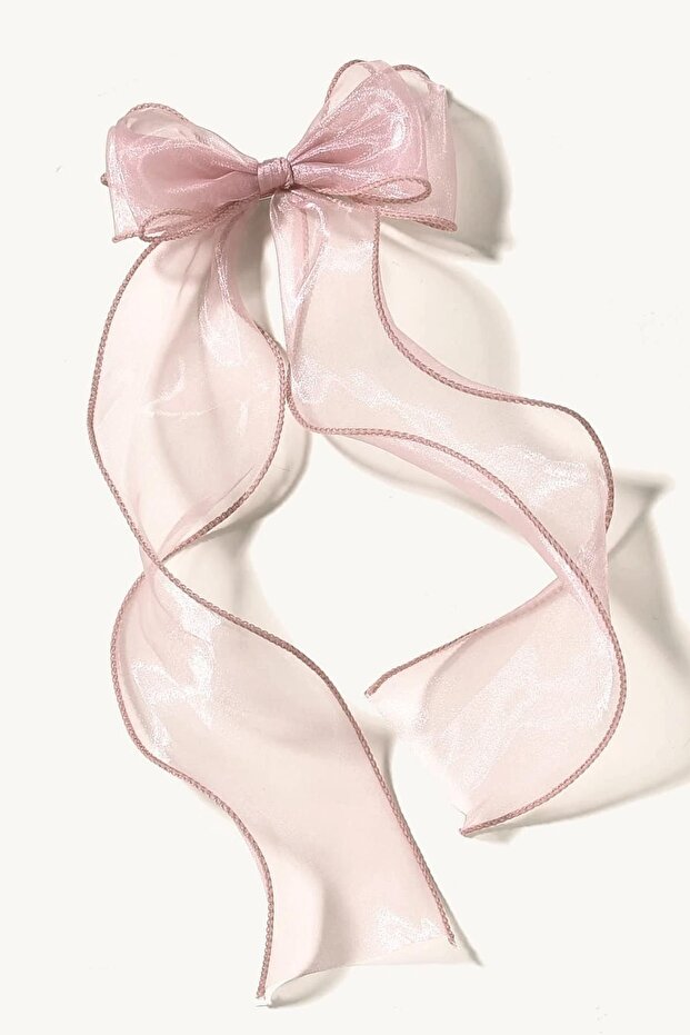 Women's Long Tulle Bow Buckle Powder