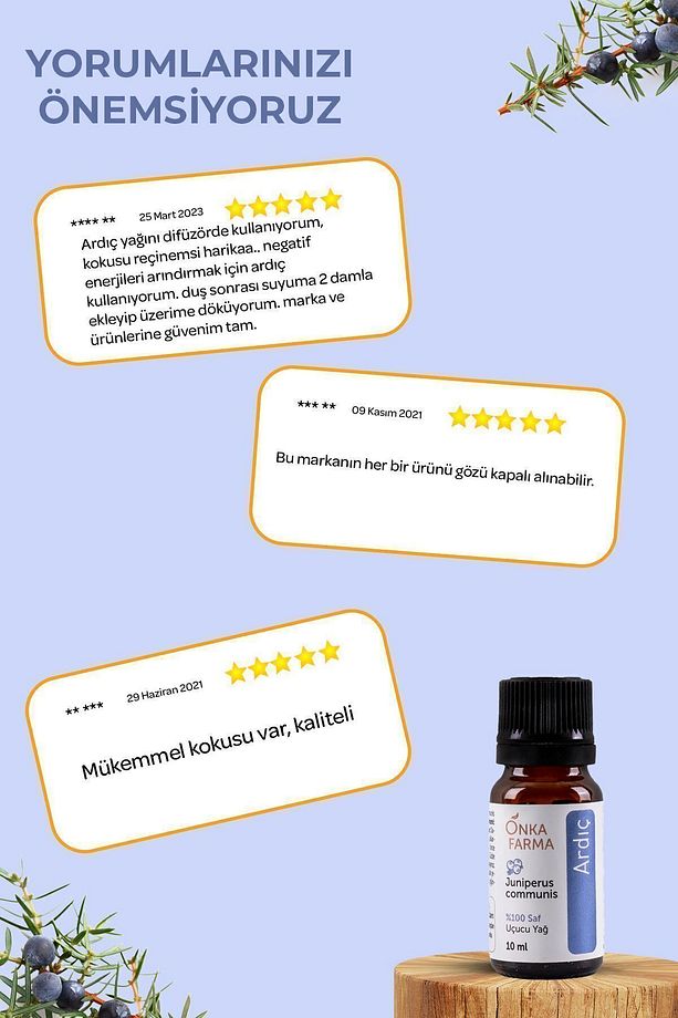 Onka Farma Ardıç Yağı - %100 Saf Ardıç Uçucu Yağı - 10 ml - 7
