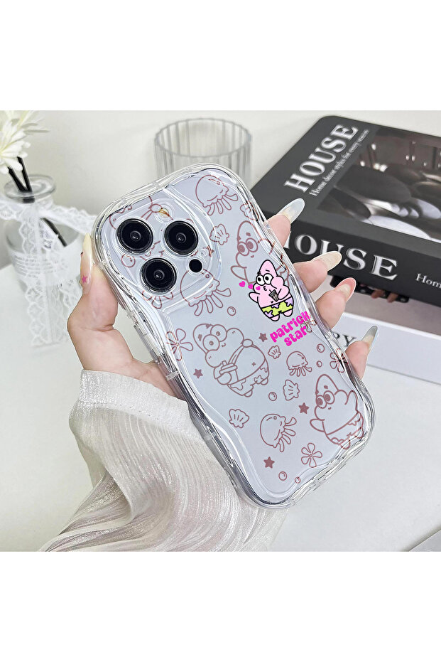 iPhone 14 Pro Max Compatible Case Wave Edge Anti-Shock Soft Silicone Transparent Case