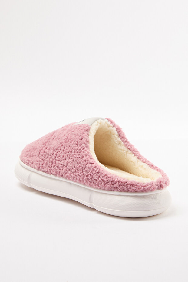 Dusty Rose Pluszowe Tkane Etykiety Szczegółowo Damskie Kapcie Domowe TAKAW25ER00012 - 6