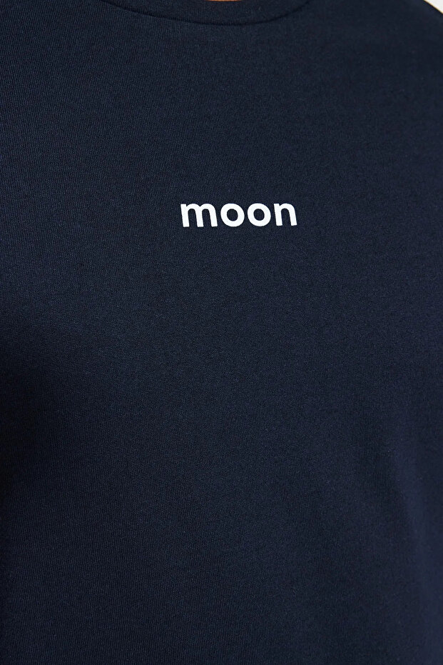 Lacivert Büyük Beden Regular Fit Rahat Baskılı Şortlu Pijama Takımı TMNSS23PT00014 - 6