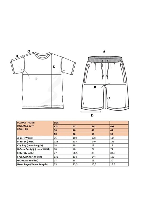 Lacivert Büyük Beden Regular Fit Rahat Baskılı Şortlu Pijama Takımı TMNSS23PT00014 - 7