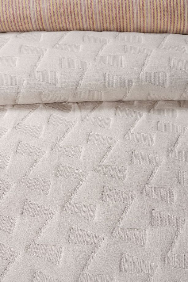 Arya Çift King Size Yatak Örtüsü - Krem - 4