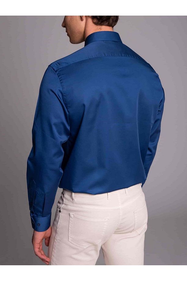 İndigo Erkek Regular Fit Düz Klasik Yaka Uzun Kol Gömlek - 35822 - 2