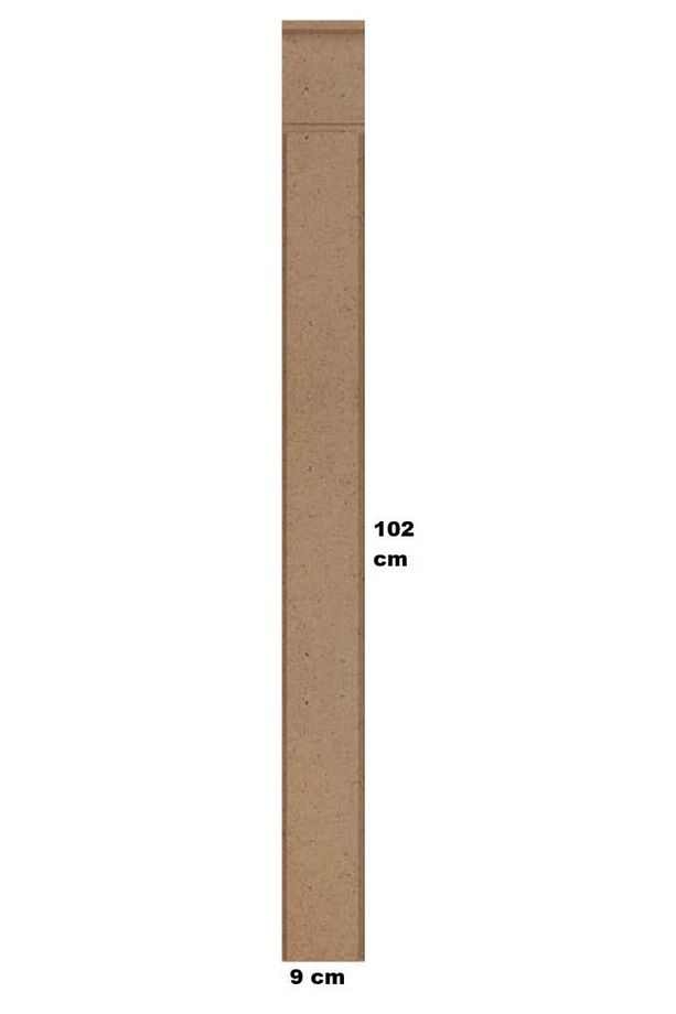 Dekoratif, Duvar Çıtası, Ahşap Duvar Paneli, Boyanabilir, Ham, Mdf, 9 x 102(1 ADET) - 1