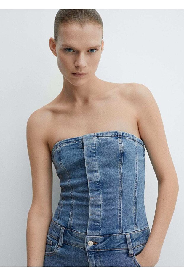 Straplez denim tulum - 8