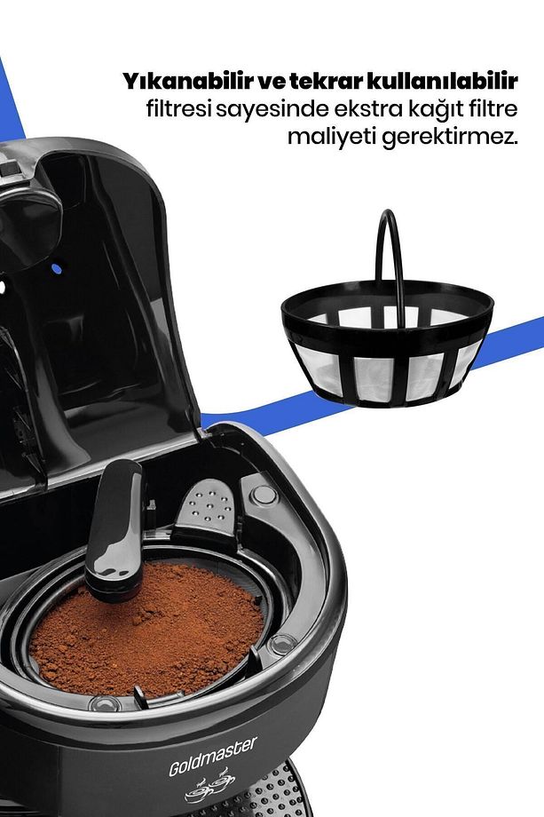 Keyf-i Kahve Yıkanabilir Ve Temizlenebilir Filtreli Çift Kupalı Filtre Kahve Makinesi - 6