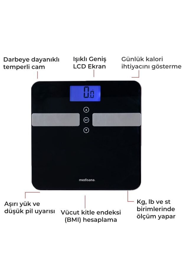 Medısana 48437 Cam Vücut Analizli Baskül - 4