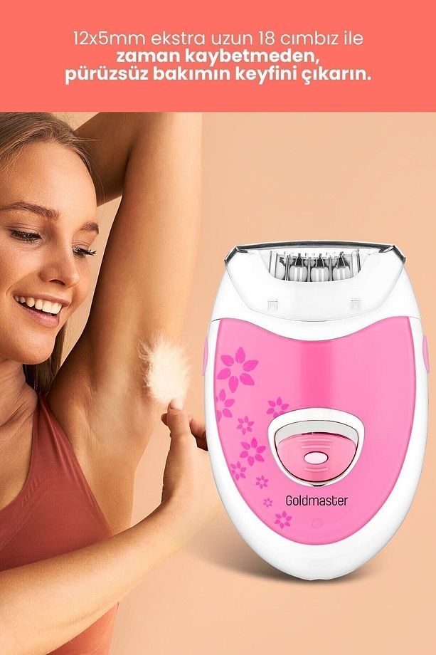 Linda Şarjlı 2 in 1  Epilatör ve Topuk Törpüsü Seti Epilasyon Cihazı Pembe GM7159P - 6