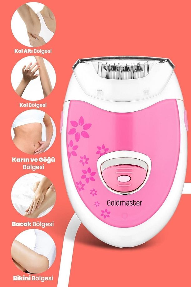 Linda Şarjlı 2 in 1  Epilatör ve Topuk Törpüsü Seti Epilasyon Cihazı Pembe GM7159P - 2