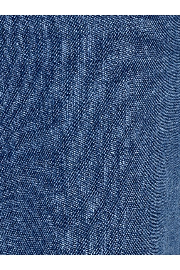 970 Berry Regular Fit Yüksek Bel Geniş Paça Jean Mavi Kadın Pantolon - 7
