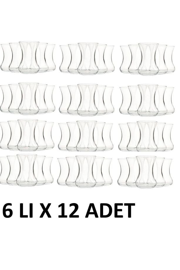 Vefa Ince Belli Çay Bardak (12 ADET X 6LI) Çay Bardağı 1 Koli 72 Adet - 1