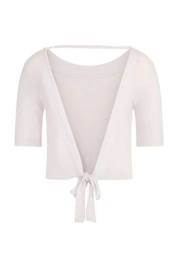 SS RN BACK BOW KADIN CROP-W3GI28K68D2-EKRU - 2