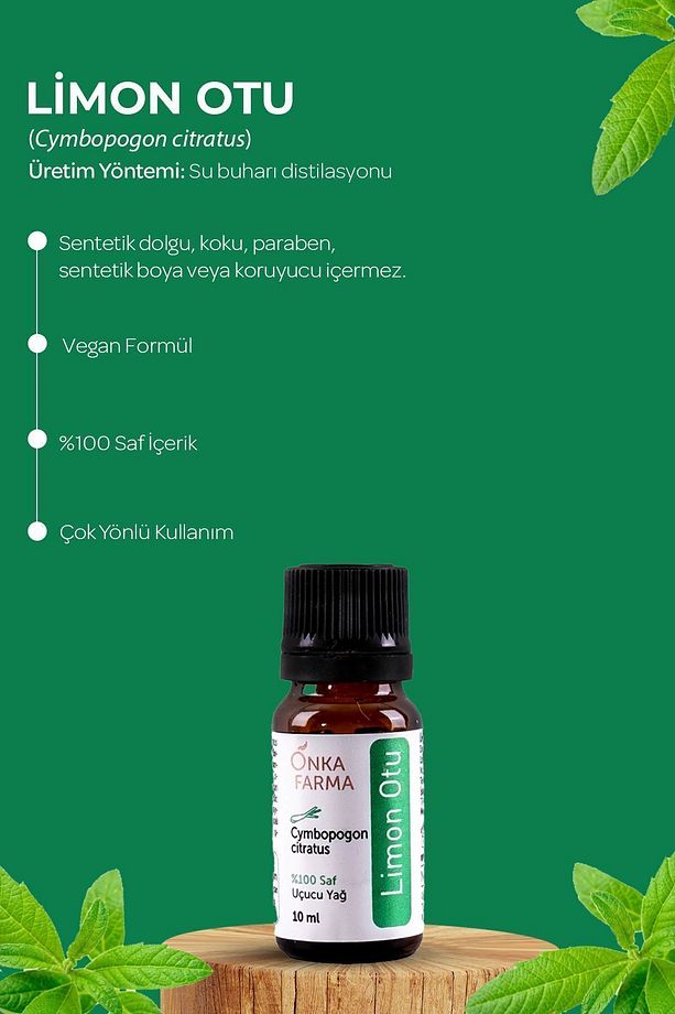 Onka Farma %100 Saf Limon Otu Uçucu Yağı - 10 ml (LİMONOTU YAĞI) - 3