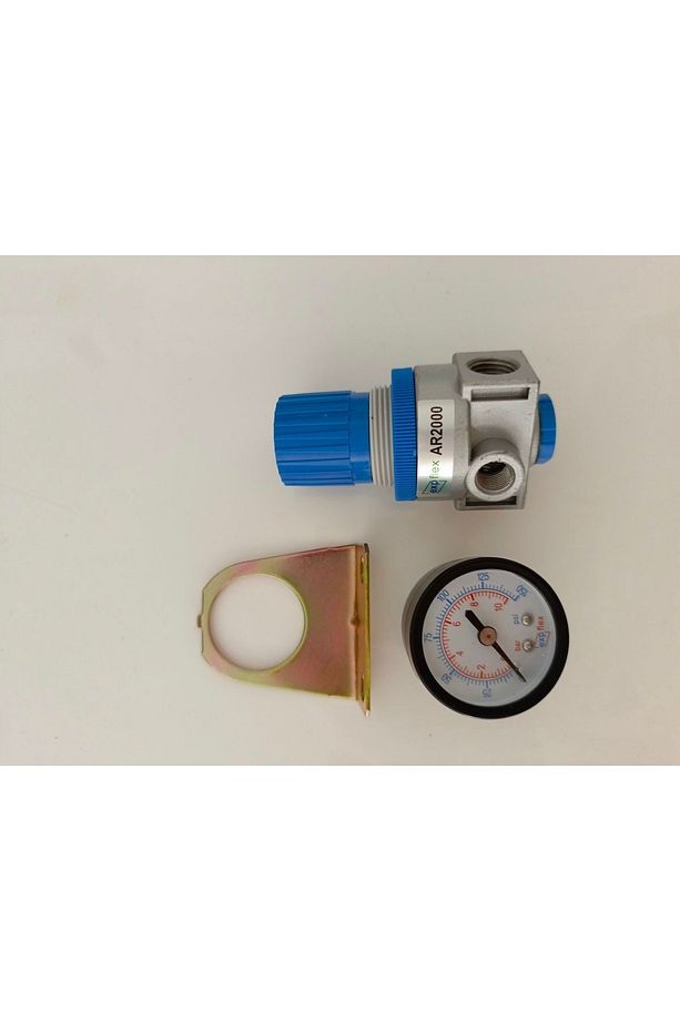 AR2000 1/4'' REGÜLATÖR+MANOMETRE YUVARLAK TİP - 1