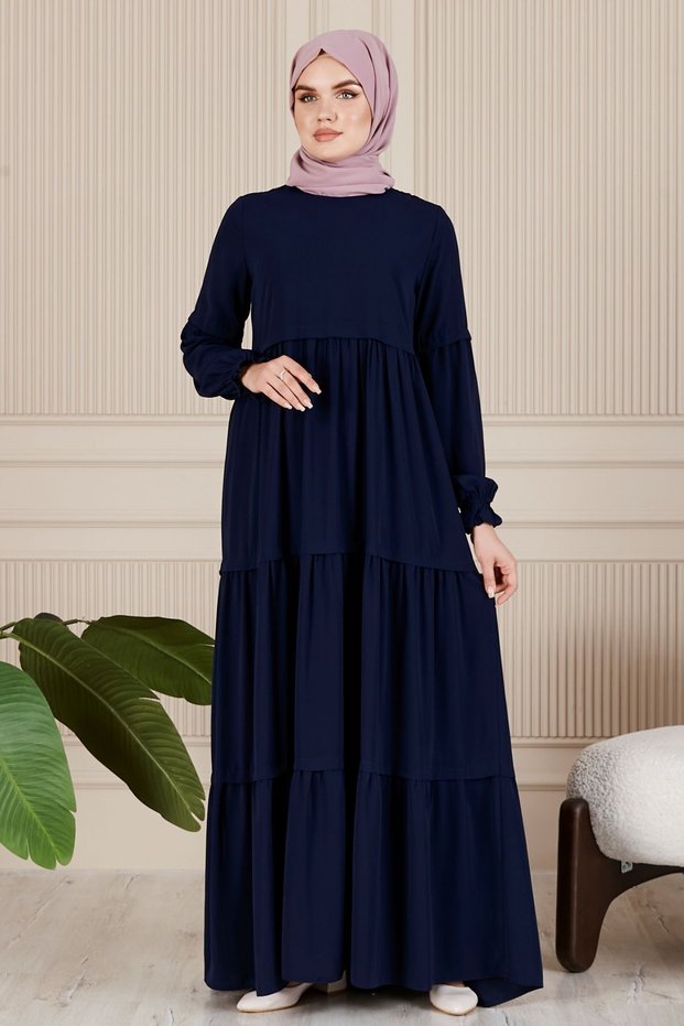 Medina Silk Skirt Layered Hijab Dress Mother's Dress Prayer Dress Stylish and Elegant Hijab Dress