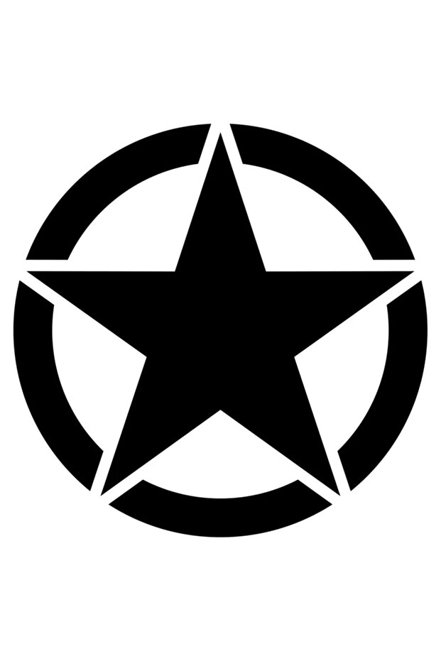 Army Star, Military Star Off Road Auto Sticker Car Sticker Black 30 X 30 cm