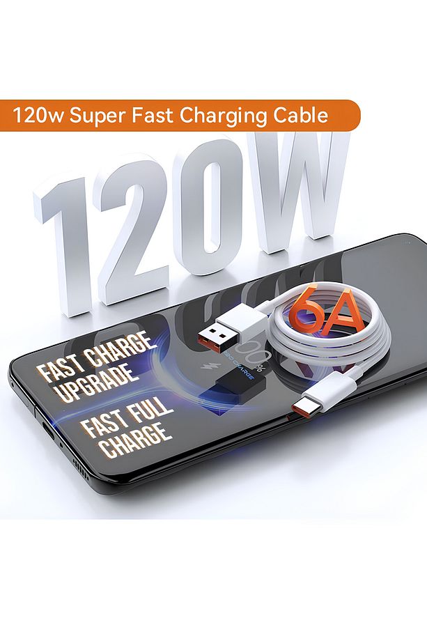 120w Type-c Turbo Şarj Destekli Hızlı Şarj Kablosu 120w/67w/33w  Typec Turbo Şarj Kablo Uyumlu - 4