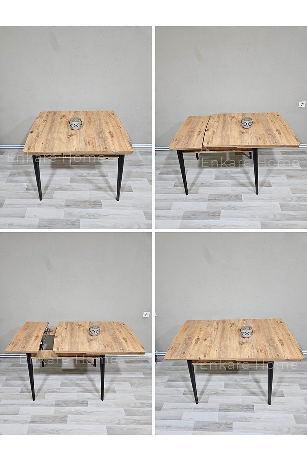 Küçük Mdf Masa, Açılabilir Mutfak Masası, 68x90, 4-6 Kişilik - 7