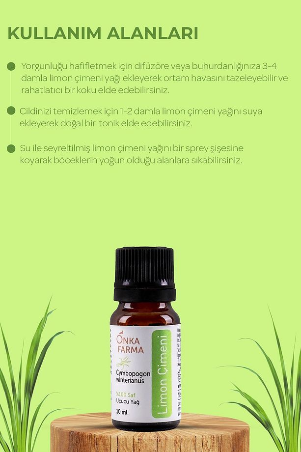 Onka Farma %100 Saf Limon Çimeni Uçucu Yağı - 10 ml - 4