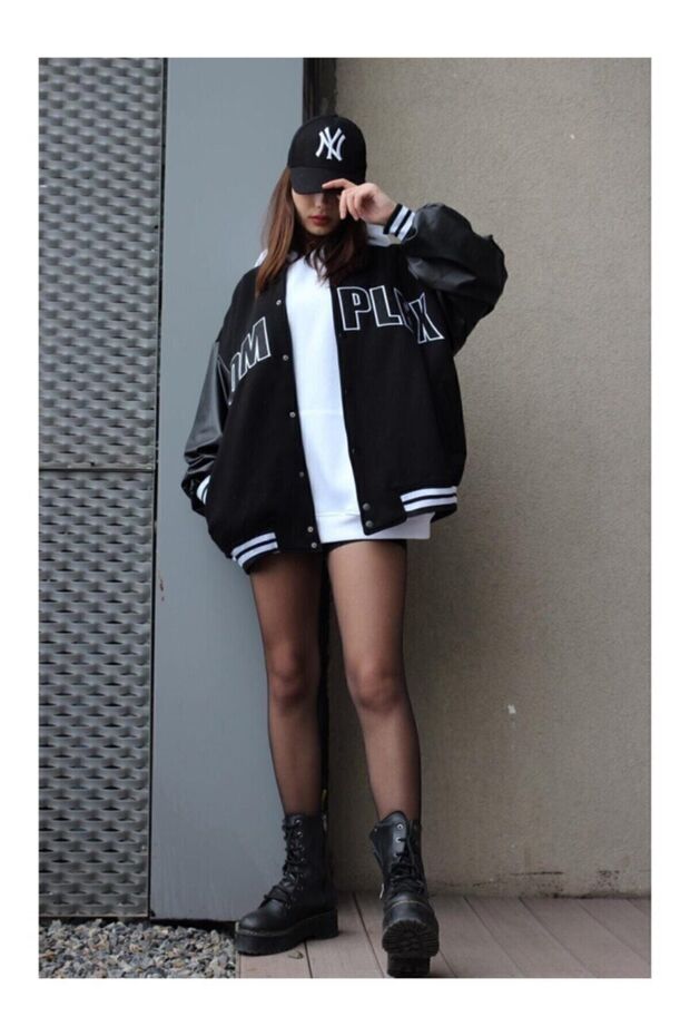 Complex Deri Kol Kolej Ceket - 3