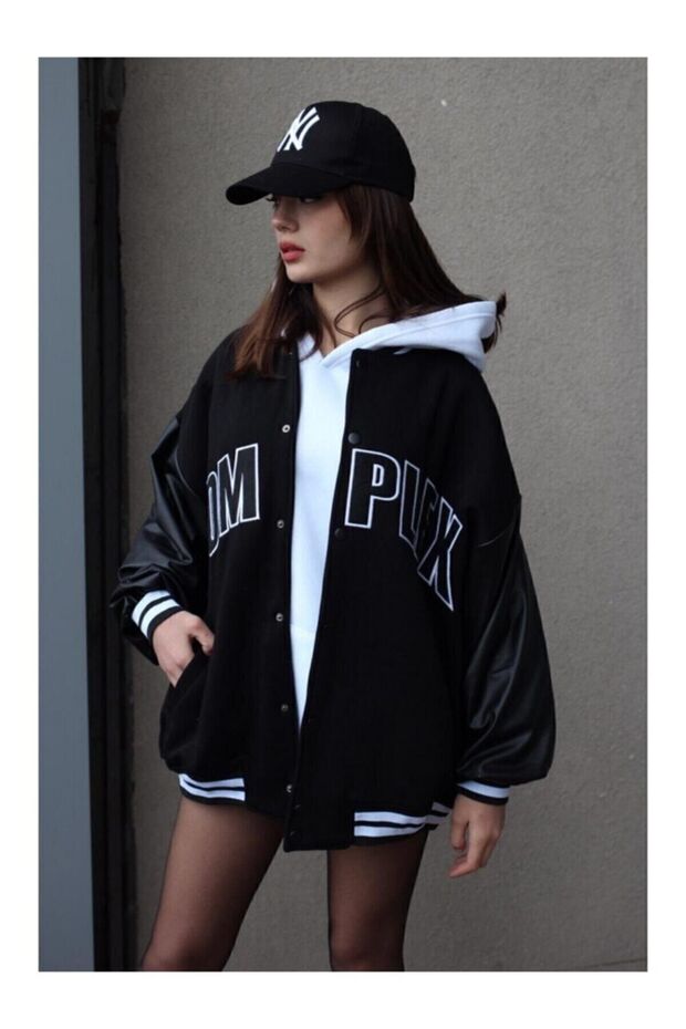 Complex Deri Kol Kolej Ceket - 2