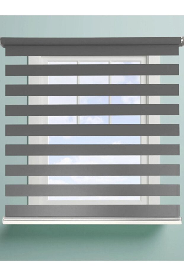 ANTRASİT DÜZ ZEBRA STOR PERDE - 1