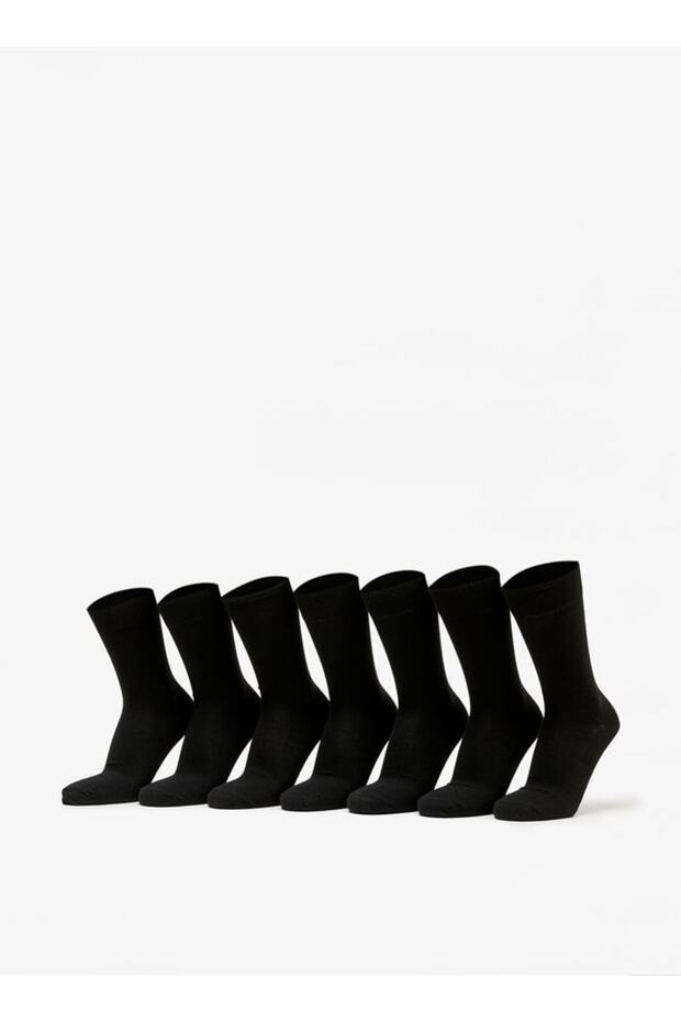 Solid Calf Length Socks - Set of 7 - 1