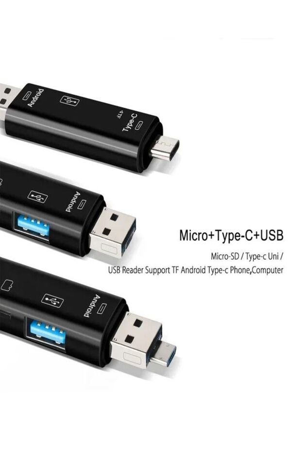 بطاقة ذاكرة Micro SD وذاكرة فلاش USB - متوافقة مع الكمبيوتر اللوحي والهاتف، ومحول OTG للوحة المفاتيح والماوس - 5