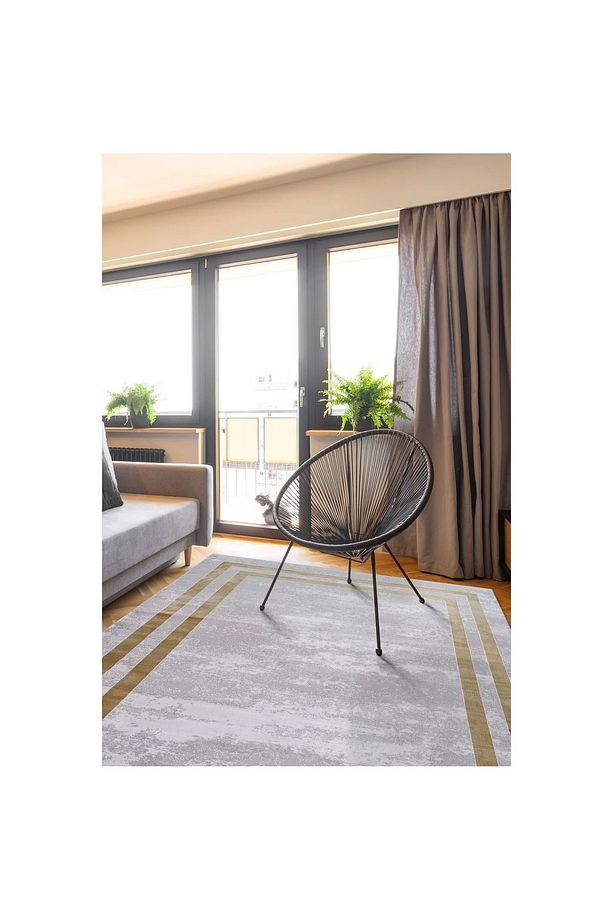 Monet Mt20a Gri Sarı Modern Bambu Halı - 4