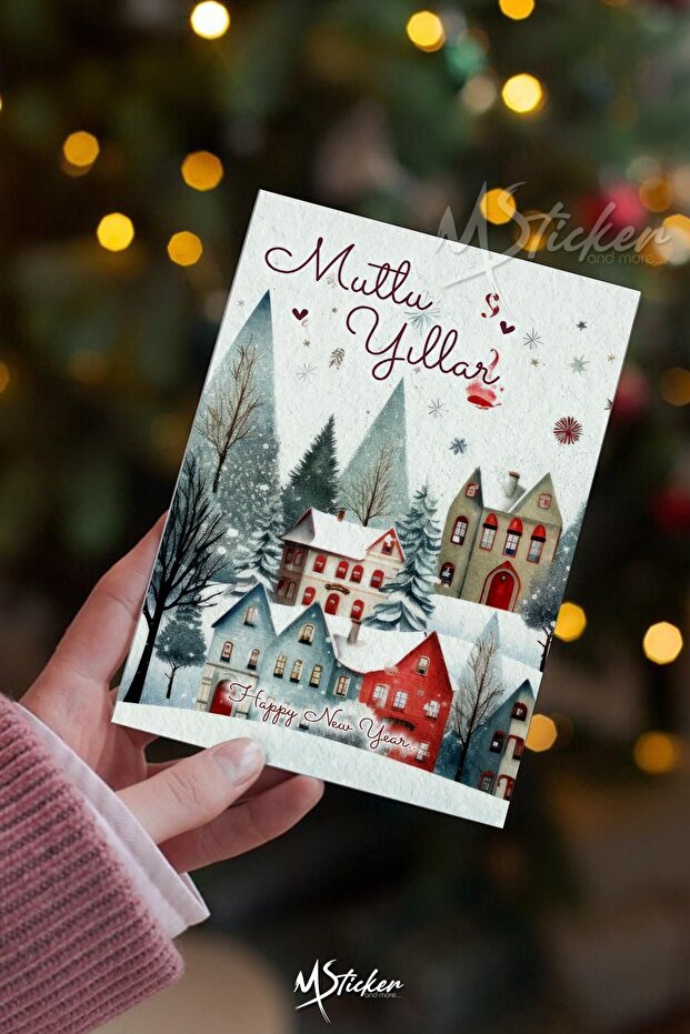 New Year's Gift Card 16 Pieces New Year's Greeting Card Special Textured Paper with Note on the Back