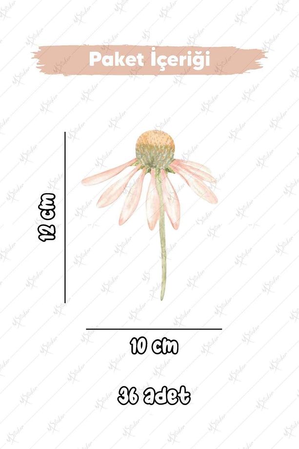 Uçan Papatyalar Çocuk Bebek Odası Duvar Cam Sticker Seti, Uçuşan Papatyalar Soft Renklerde Sticker - 5
