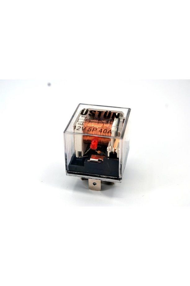 25 Adet Dirençli Mini Röle Şeffaf Uyumlu 12V 40A 87A 5 Fişli Kırmızı Ledli - 4