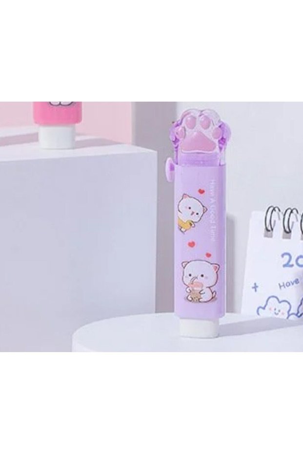 Gift Point Paw Eraser Stationery Gift Peach Cat Purple Lilac 1 Piece