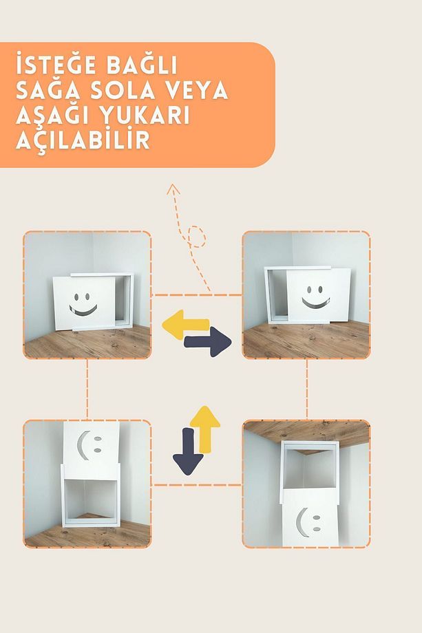 Gülen Yüz Desenli Modem/sigorta Saklama Kutusu, 40cm X 33cm - 3