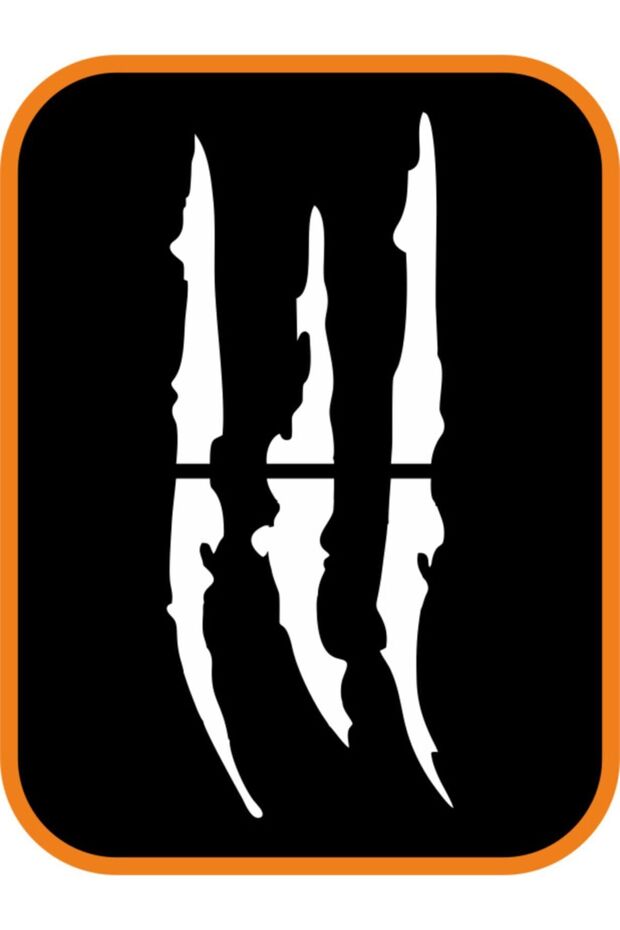 White Headlight Clawprint Auto Sticker - 30X12 cm